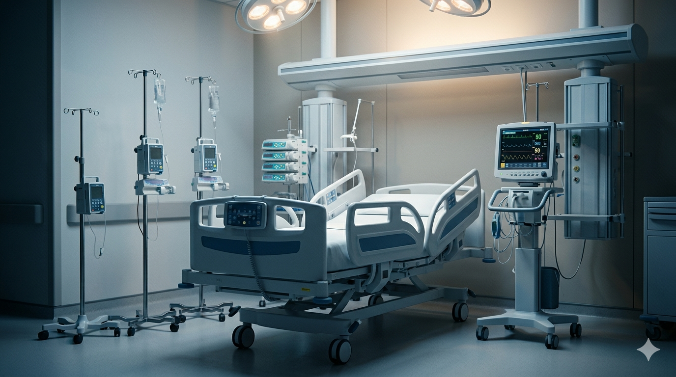 Modern Icu Ward With Professional Hospital Bed And Medical Equipment — Icu Equipment Suppliers In Delhi